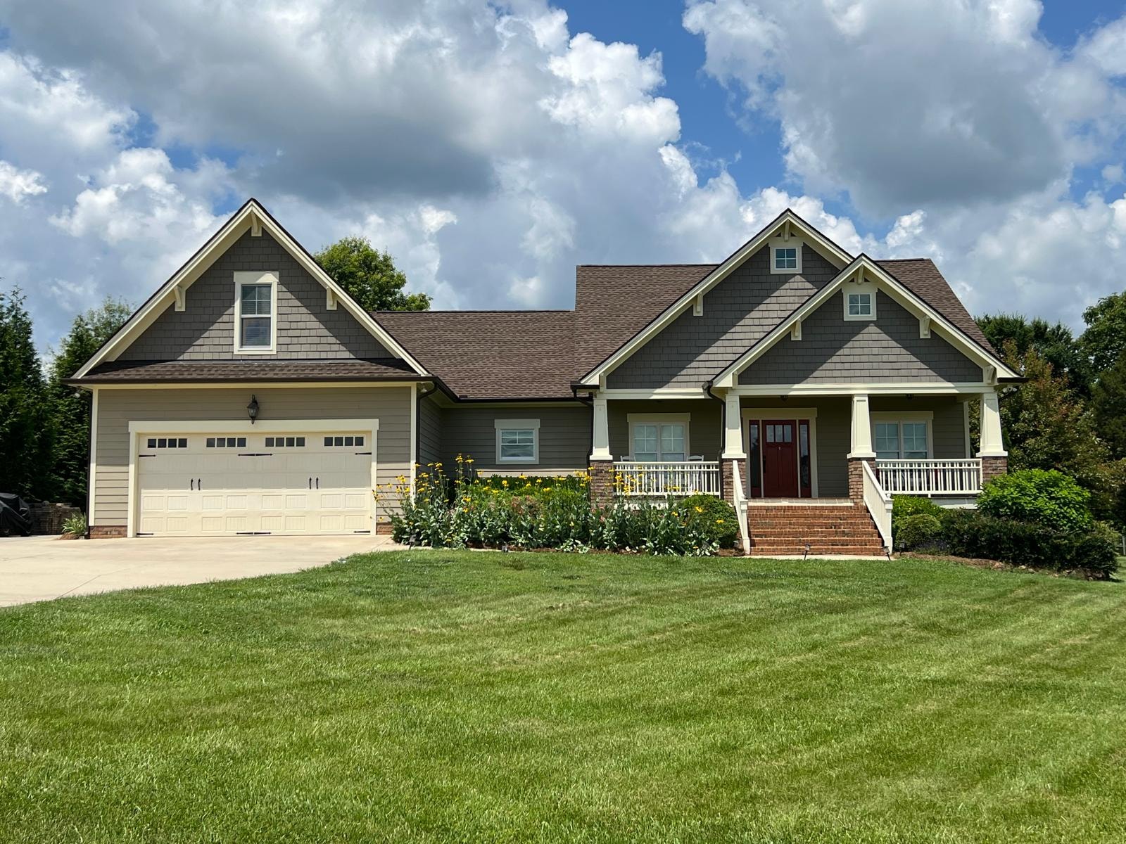 Triangle home exterior before professional house painting